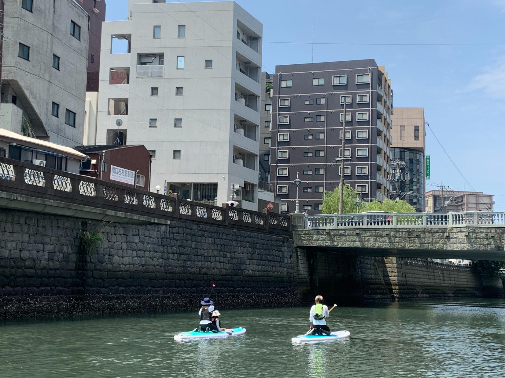 中島川でSUP体験（長崎市）-1